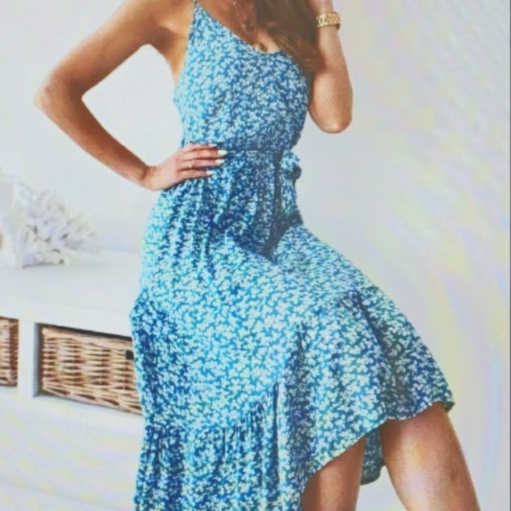 Maxi Dress with Tie Belt
